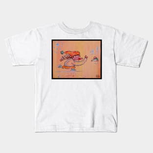 Skater Ape Girl on Ice Kids T-Shirt